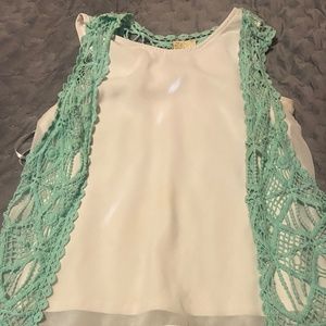 White Tank & Teal Tank Cover up